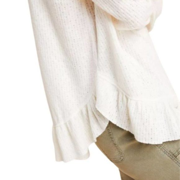 MAEVE ANTHROPOLOGIE Addie Ruffled Hacci Pullover Sweater Loose Flowy Cowl Neck - Picture 5 of 10